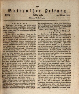 Bayreuther Zeitung Freitag 28. Februar 1823