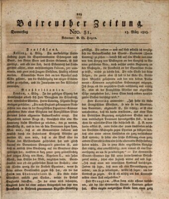 Bayreuther Zeitung Donnerstag 13. März 1823