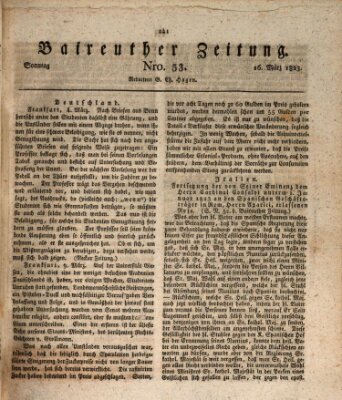 Bayreuther Zeitung Sonntag 16. März 1823