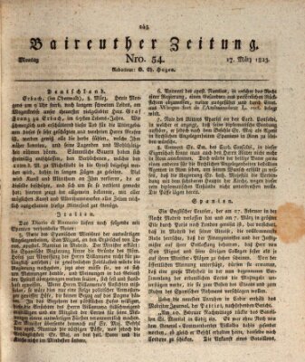 Bayreuther Zeitung Montag 17. März 1823