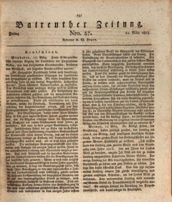 Bayreuther Zeitung Freitag 21. März 1823