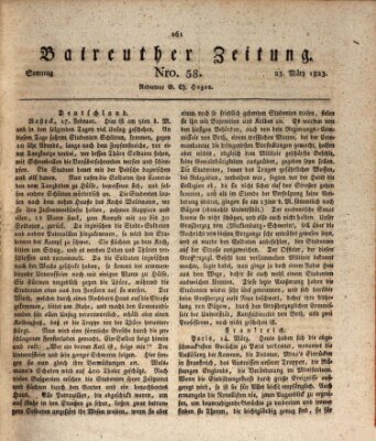 Bayreuther Zeitung Sonntag 23. März 1823