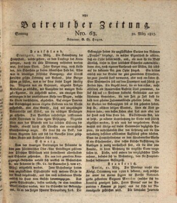 Bayreuther Zeitung Sonntag 30. März 1823