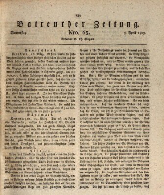 Bayreuther Zeitung Donnerstag 3. April 1823