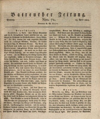 Bayreuther Zeitung Sonntag 13. April 1823