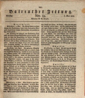 Bayreuther Zeitung Dienstag 6. Mai 1823