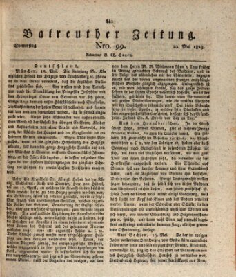 Bayreuther Zeitung Donnerstag 22. Mai 1823