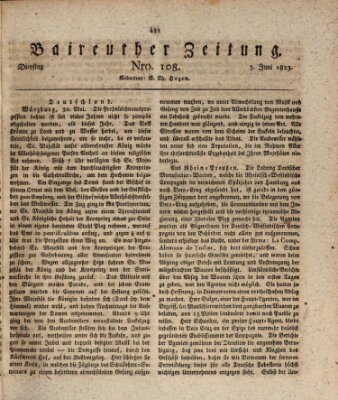 Bayreuther Zeitung Dienstag 3. Juni 1823