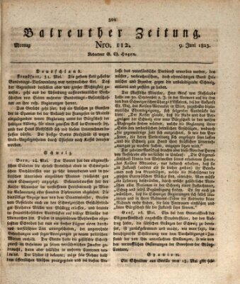Bayreuther Zeitung Montag 9. Juni 1823