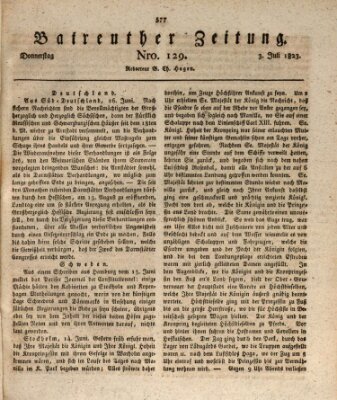 Bayreuther Zeitung Donnerstag 3. Juli 1823