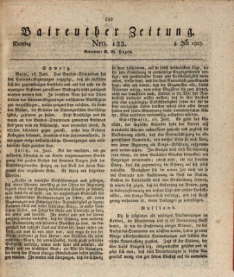 Bayreuther Zeitung Dienstag 8. Juli 1823