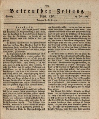 Bayreuther Zeitung Sonntag 13. Juli 1823