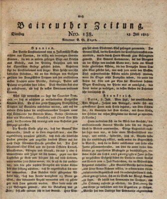 Bayreuther Zeitung Dienstag 15. Juli 1823