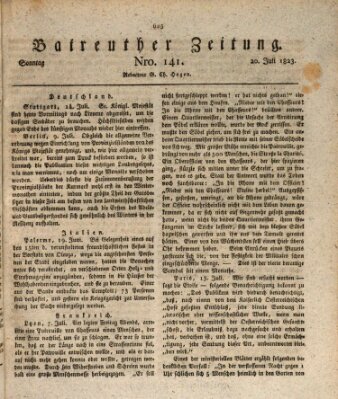 Bayreuther Zeitung Sonntag 20. Juli 1823