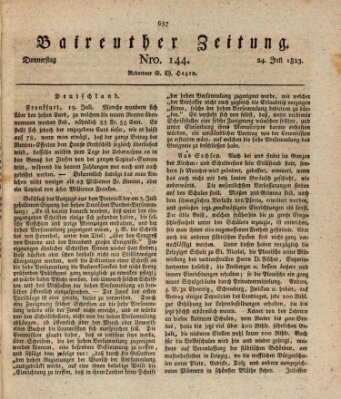 Bayreuther Zeitung Donnerstag 24. Juli 1823