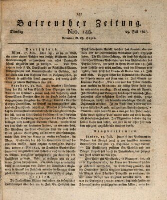 Bayreuther Zeitung Dienstag 29. Juli 1823