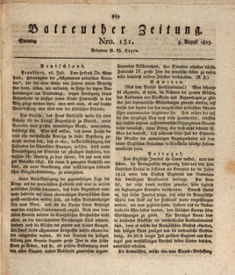 Bayreuther Zeitung Sonntag 3. August 1823