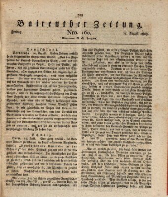 Bayreuther Zeitung Freitag 15. August 1823