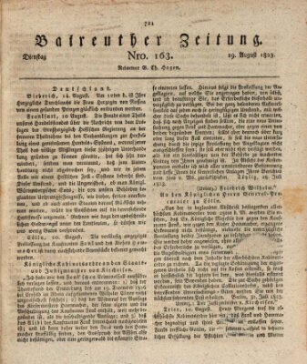 Bayreuther Zeitung Dienstag 19. August 1823