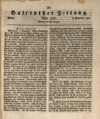 Bayreuther Zeitung Montag 8. September 1823