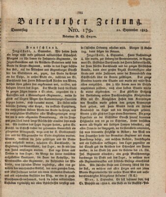 Bayreuther Zeitung Donnerstag 11. September 1823