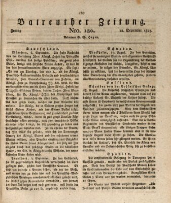 Bayreuther Zeitung Freitag 12. September 1823