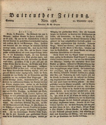 Bayreuther Zeitung Sonntag 21. September 1823