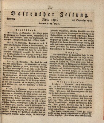 Bayreuther Zeitung Sonntag 28. September 1823