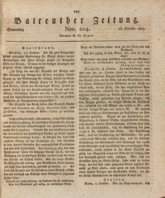 Bayreuther Zeitung Donnerstag 16. Oktober 1823