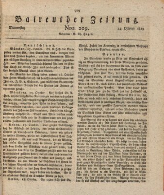 Bayreuther Zeitung Donnerstag 23. Oktober 1823