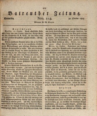 Bayreuther Zeitung Donnerstag 30. Oktober 1823