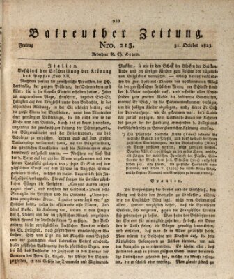 Bayreuther Zeitung Freitag 31. Oktober 1823