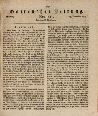 Bayreuther Zeitung Sonntag 23. November 1823