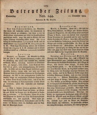 Bayreuther Zeitung Donnerstag 11. Dezember 1823