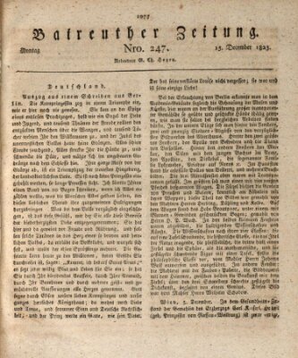 Bayreuther Zeitung Montag 15. Dezember 1823