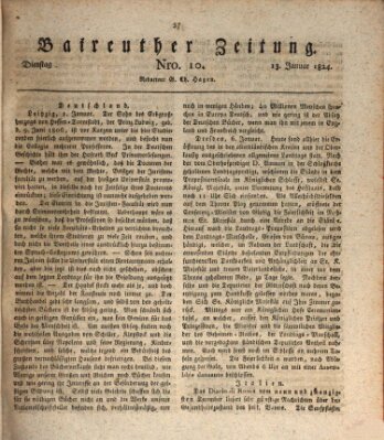 Bayreuther Zeitung Dienstag 13. Januar 1824