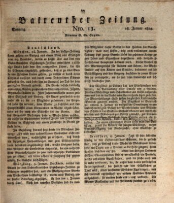 Bayreuther Zeitung Sonntag 18. Januar 1824