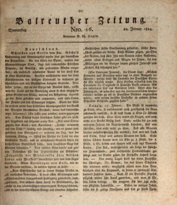 Bayreuther Zeitung Donnerstag 22. Januar 1824