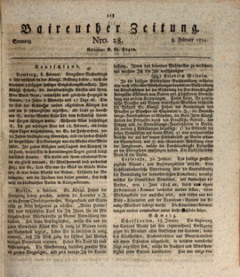 Bayreuther Zeitung Sonntag 8. Februar 1824