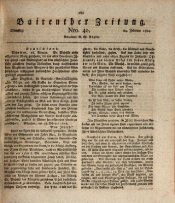 Bayreuther Zeitung Dienstag 24. Februar 1824