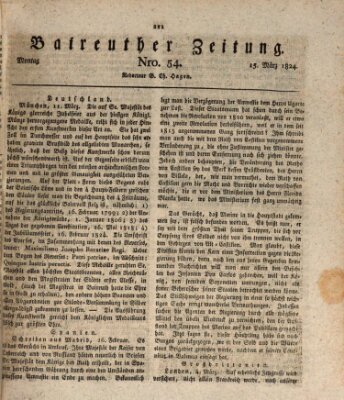 Bayreuther Zeitung Montag 15. März 1824