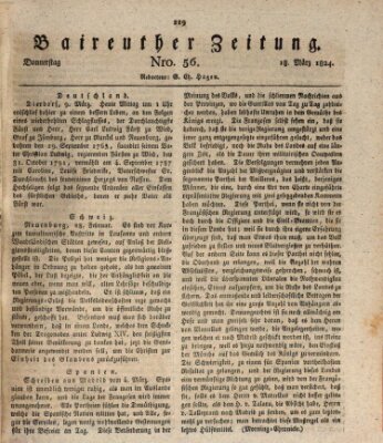 Bayreuther Zeitung Donnerstag 18. März 1824