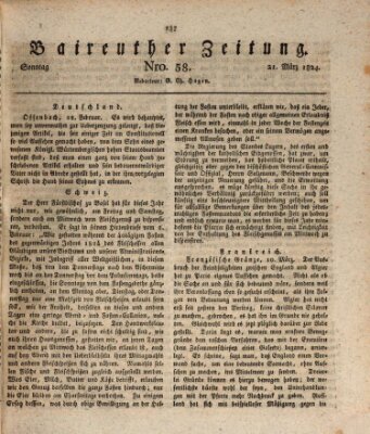 Bayreuther Zeitung Sonntag 21. März 1824