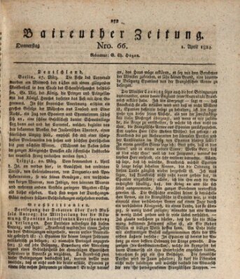 Bayreuther Zeitung Donnerstag 1. April 1824