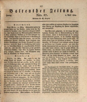 Bayreuther Zeitung Freitag 2. April 1824