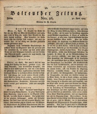 Bayreuther Zeitung Freitag 30. April 1824