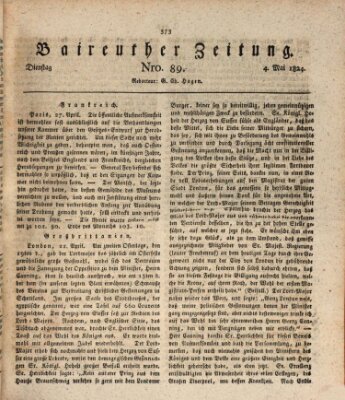 Bayreuther Zeitung Dienstag 4. Mai 1824