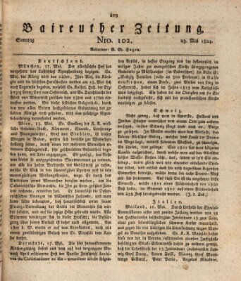 Bayreuther Zeitung Sonntag 23. Mai 1824