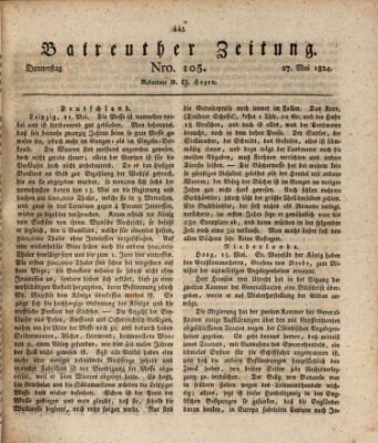 Bayreuther Zeitung Donnerstag 27. Mai 1824