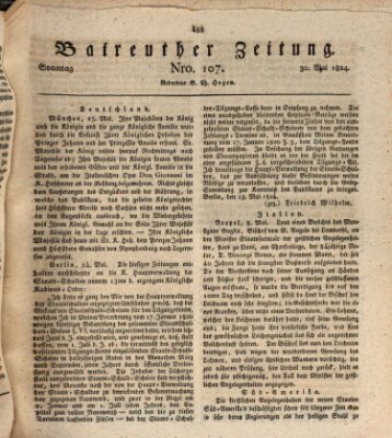 Bayreuther Zeitung Sonntag 30. Mai 1824